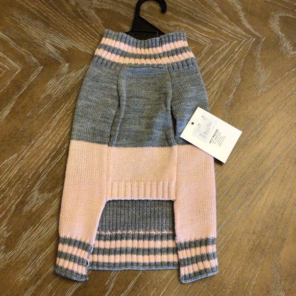 Pet Posse Pink & Gray Pullover Dog Sweater Clothing Size Small - Picture 3 of 5